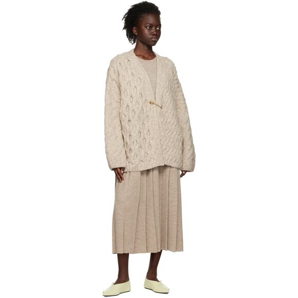 Lauren Manoogian Pleat Shift Dress Aspen Sz 2 Medium NWT Alpaca Wool $625 Taupe - Picture 16 of 16